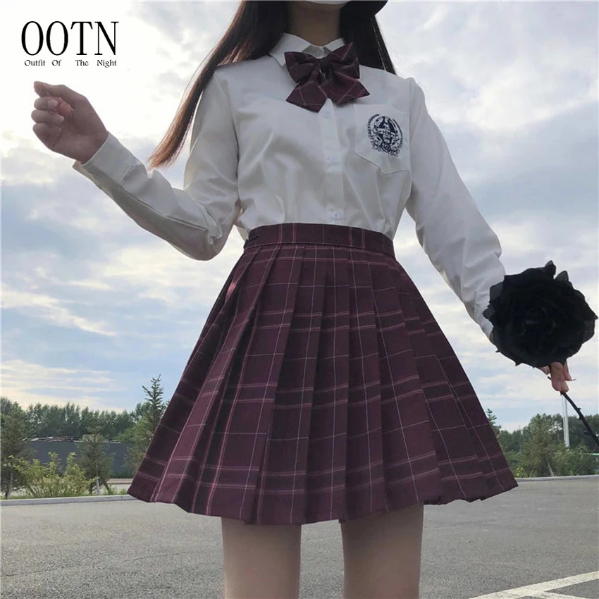 

OOTN Glir High Waist Mini Sexy Skirts Japanese School Harajuku Cosplay Anime Sailor Suit Women Purple Black Goth Pleated Plaid S