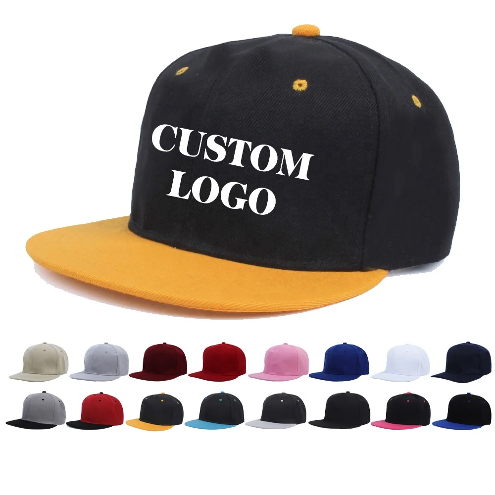 RTS Wholesale Classic 6-Panel Baseball Caps Fashion Design Black Custom Logo 3d Embroidered Hip-Hop Snapback Hats