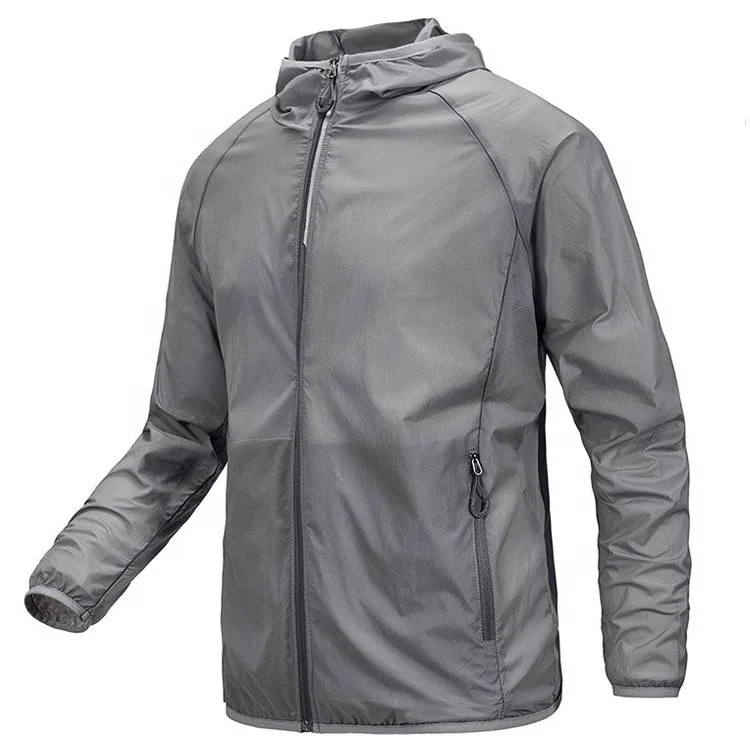 

Wholesale men and women UV protection waterproof reflective running jacket, lightweight cycling jacket, sports jacket with hood