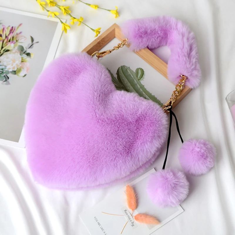 

2021 Furry of women's handbags designer new style fur designer handbags faux fur purses and handbags, 10 colors