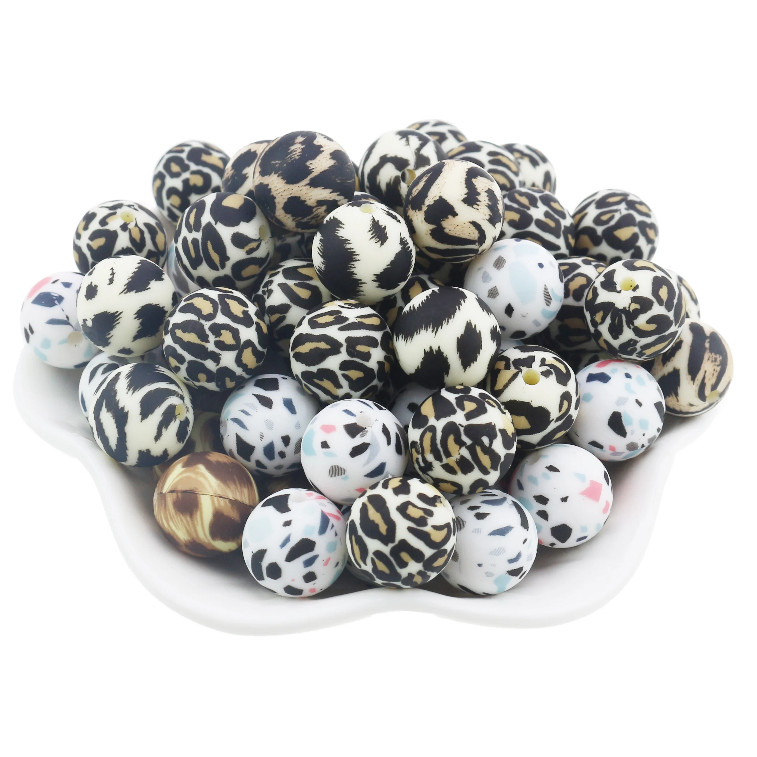 

Food Grade Christmas Blue BPA Free Baby Letter Teething Silicone Beads Wholesale