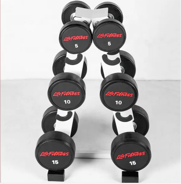 

Commercial Dumbell Weights Set Gym Equipment Fitness Black PU Round Dumbbell