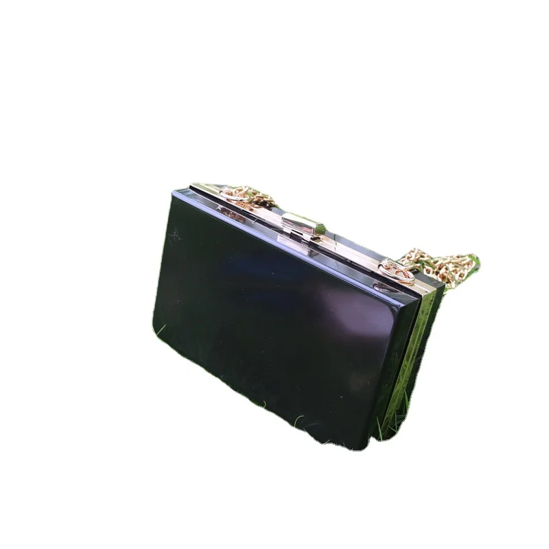 

Wholesale ABS Shoulder Case Transparent PVC Acrylic Women Cross-body Clutch Bag with Metal Chain Strap DOM113-563, Transparent,pink,blue,black