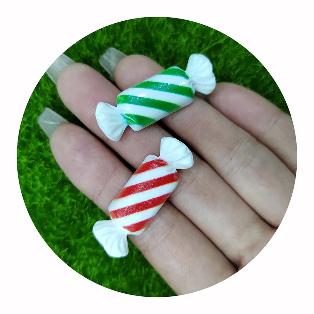 

100Pcs Christmas Simulation Candy Flatback Resin Sugar Cabochon Scrapbooking for Phone Decor Slime Charms