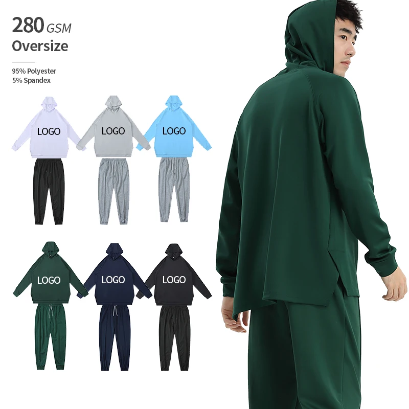 

wholesale custom logo embroidery hoodies tracksuit Men's Sets