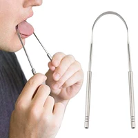 

Stainless Steel Tongue Scraper Cleaner Fresh Breath Cleaning Coated TongueToothbrush Dental Oral Hygiene Care Tools