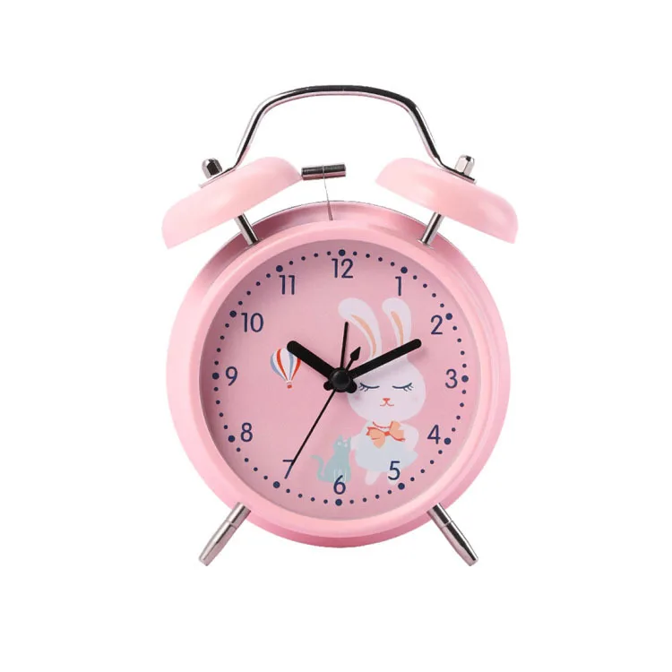 

Non-ticking Vintage Classic Analog Kids Alarm Clock with Nightlight for Bedrooms Clock Twin Bell Mute Cartoon Cute Alarm Clock