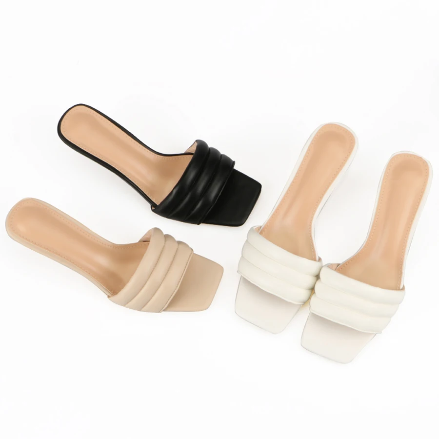 

In Stock Summer Wholesale Outdoor Slippers Shoes Women Elegant High Heels Shoes Woman Casual Ladies High Heel Slippers