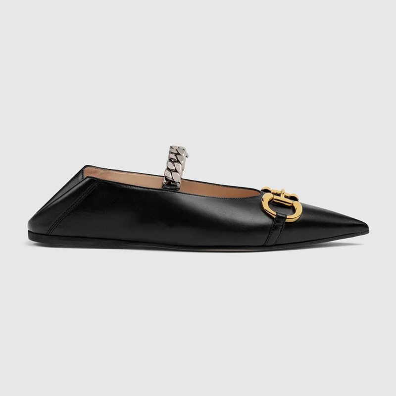 

Genuine leather Luxury women flats shoes pointed toe Dress shoes size  Model JX05241