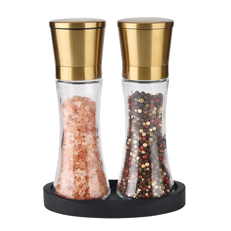 

LFGB High Quality Factory Direct Amazon Hot Sale Stainless Steel Glass Herb and Spice Salt and Pepper Grinder