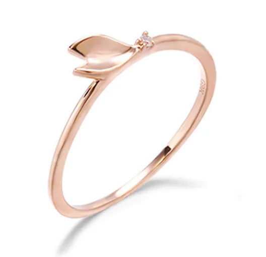 

2020 new 9K solid gold rose gold diamond ring for women
