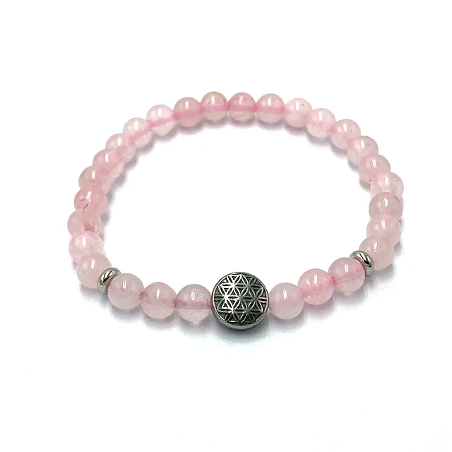 

Packaged in OPP bag Gemstone bracelet with stainless steel Flower of life