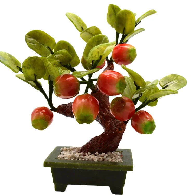 Popular Chinese Hand Made Crystal Trees Crystal Apple Tree Jade Flowers Tree