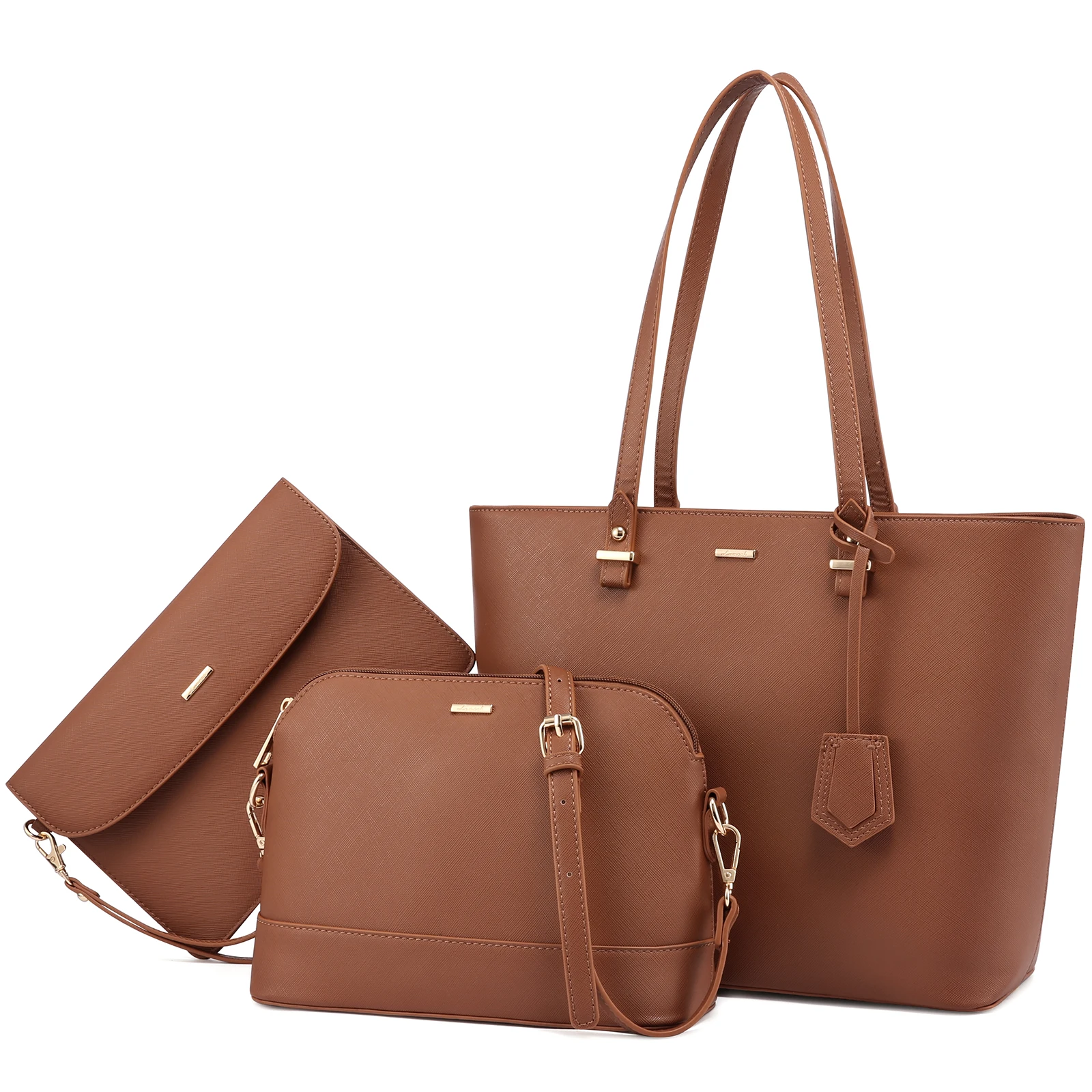 LOVEVOOK Factory Wholesale 3 in 1 Classic Handbag Set Crossbody Shoulder Bags for Women  Custom logo Purses and Handbags 2024