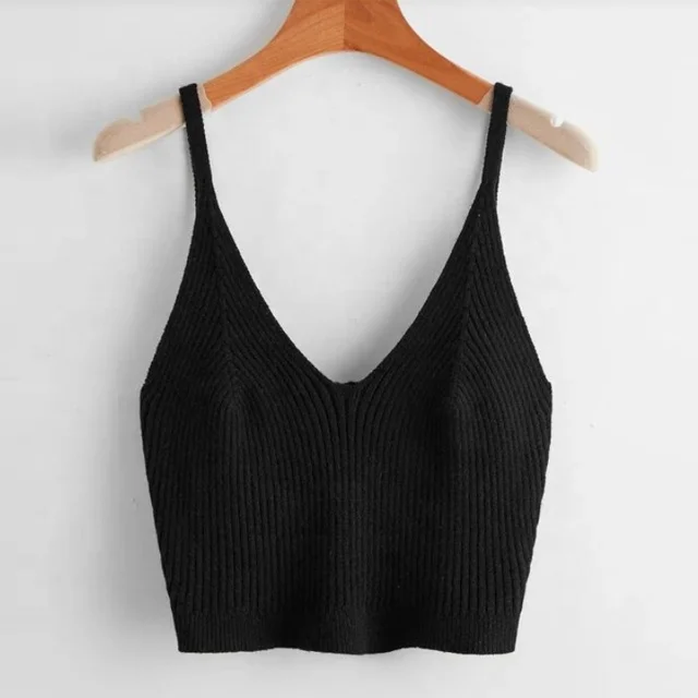 

Wholesale Low MOQ Ladies Knit Top Summer Sleeveless Knitted Women Sexy Tank Tops