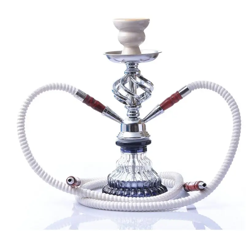 

glass steel with pipe hose bowl small hookah shisha set
