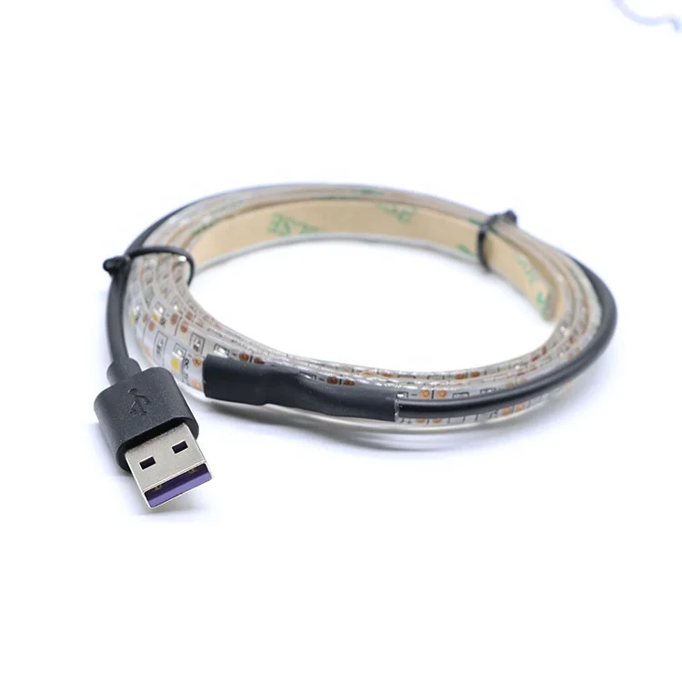 Rgb Usb Led Strip Light Dc5v Tv Pc Background Lighting Non Waterproof Cut With Usb Cable Backlight Strip Tape Lamp White Red