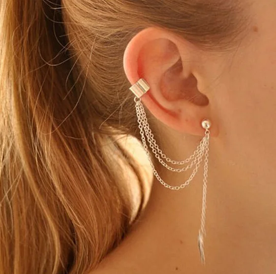 

Hot fashion steampunk earrings tassel pin earrings