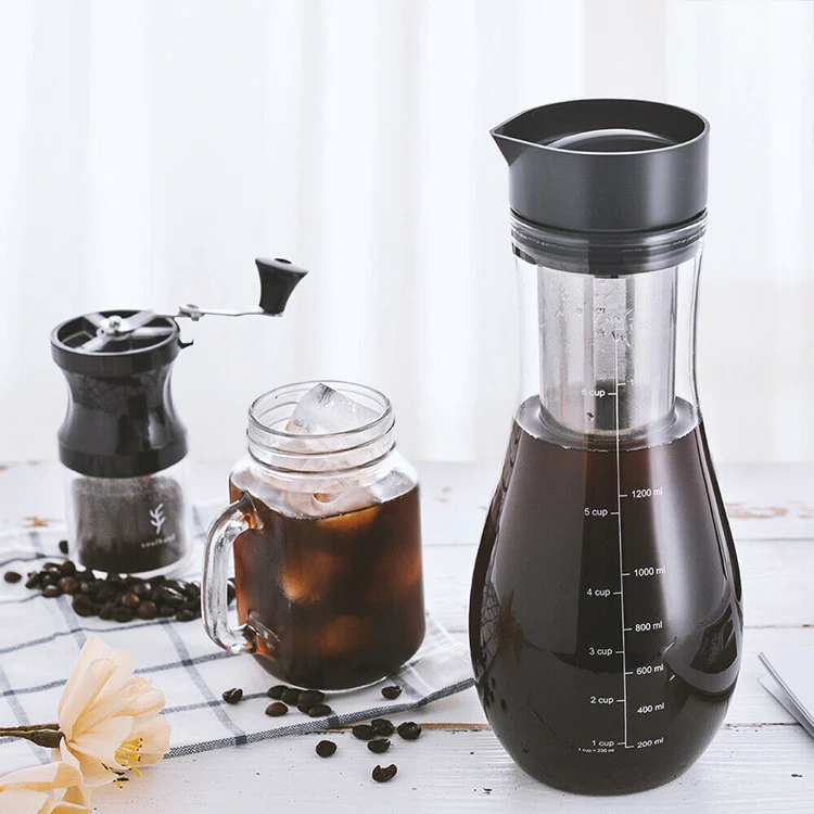 

Everich Wholesale Borosilicate Heat Resistant Clear Glass Cold Brew Coffee Maker Coffee Tea Pot