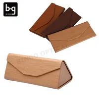 

Customized Glasses Box Triangle Bamboo Foldable Sunglasses Package Case Printed