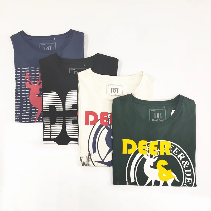 

100% combed cotton Anti-shrink jersey men's t-shirt with soft print Custom Logo O-Neck casual sports T-Shirt