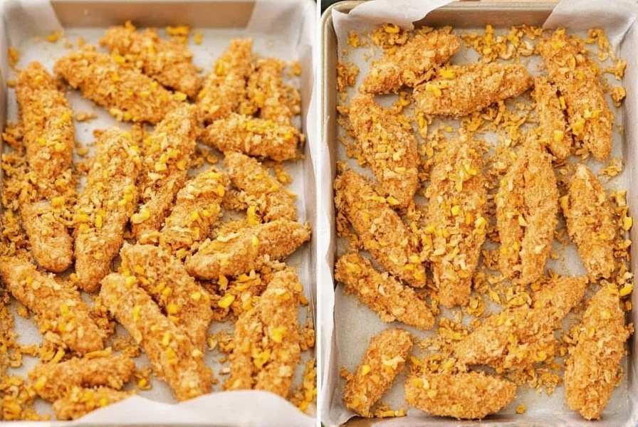 Pepper Jack Cheez Its used as a coating for chicken tenders on a baking sheet