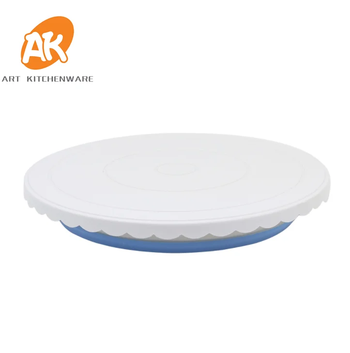 

AK Low-profile plastic decorating turntable worktable, cream decorating tool, color box hardcover cake decorating tools, White