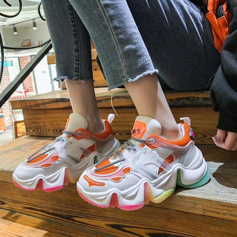 

2020 Spring New Arrival Fashion Women Platform Casual Chunky Sneakers Mixed Colors Summer Woman's Shoes