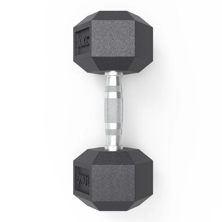 

Amazon hot selling ready to ship gym fitness equipment weightlifting dumbbell rubberized dumbbell hexagonal dumbbell weights set, Black