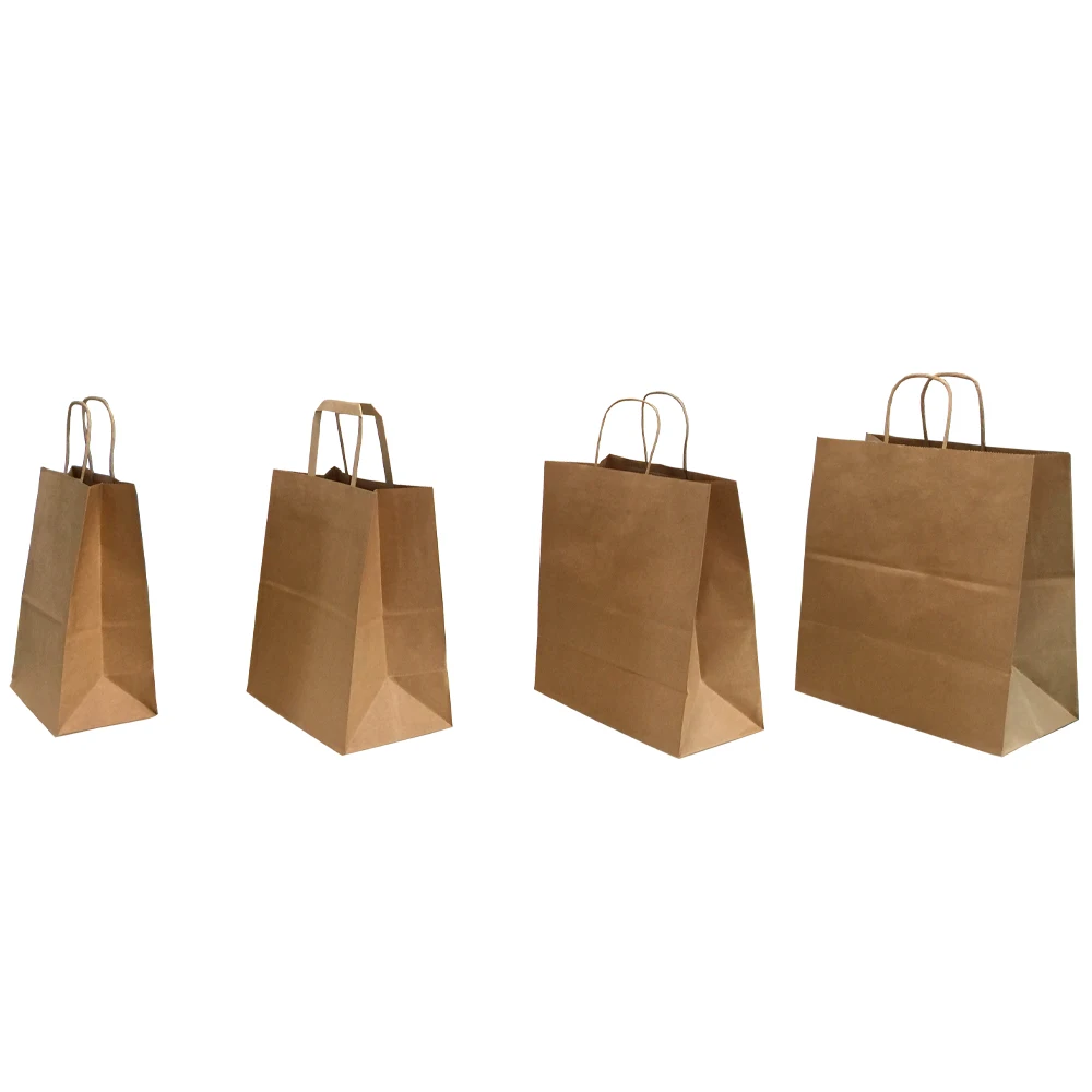 

Wholesale customized printed high quality brown kraft paper shopping bag paper bag with handle for packaging from source factory