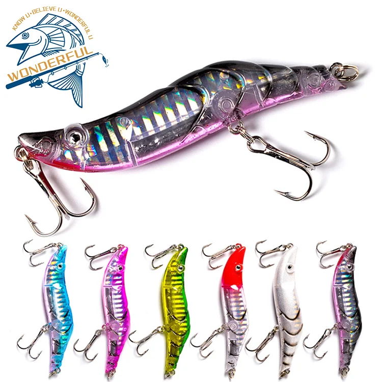 

Top Quality 14.5g 80mm Bionic Artificial Hard Plastic Prawn Bait 3D Eyes Freshwater Big Game Fishing Shrimp Lure