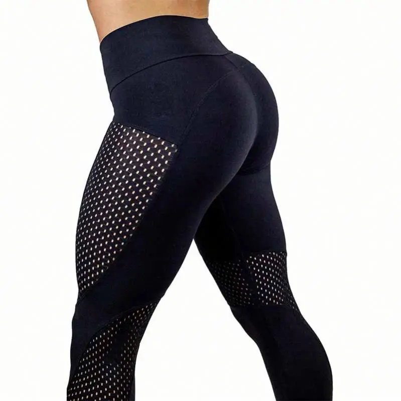 

Women Mesh Legging Fitness Pants Sports Yoga Leggings, Black,blue,rose madder,customized upon request