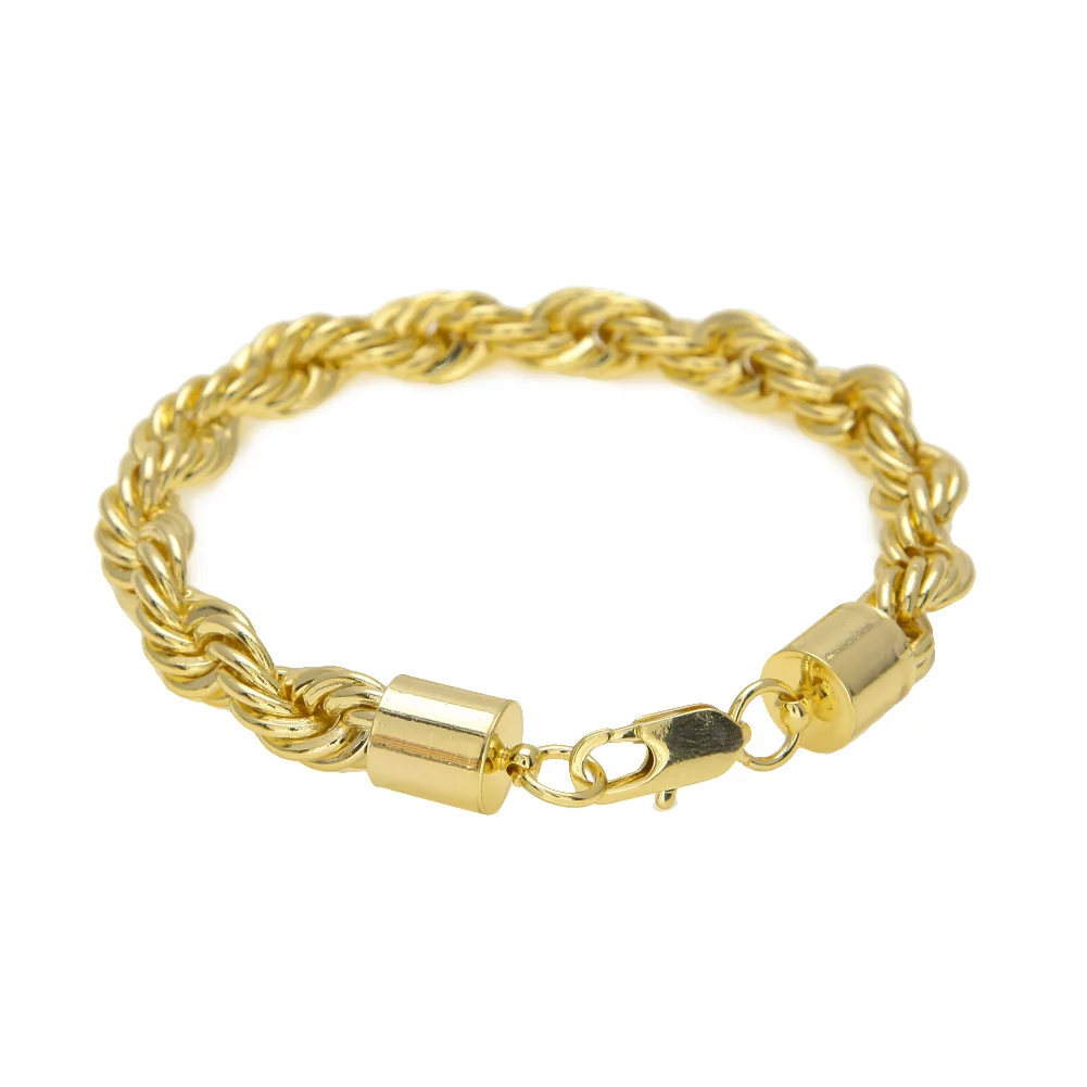 

Gold Color Vintage Twisted Rope Chain Bracelets Chunky Rope Bracelets for Women, 18k gold color