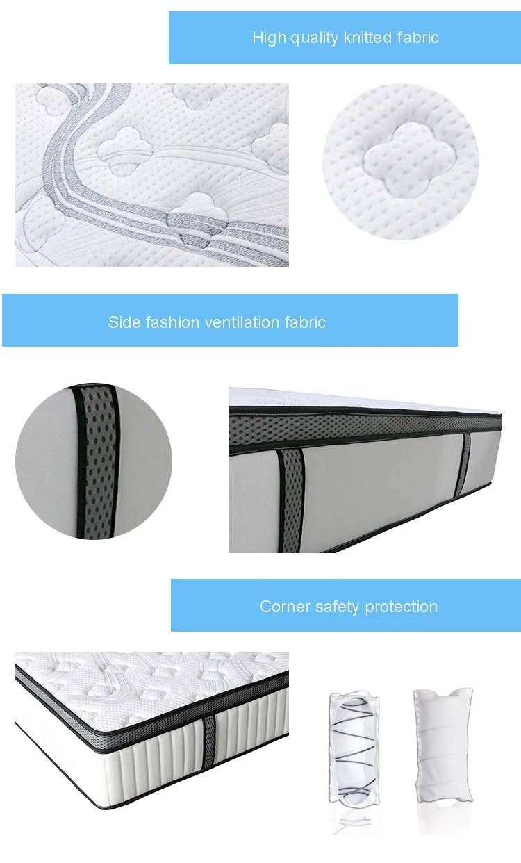 Luxury foam encase quality cool gel memory foam pocket spring bed mattresses