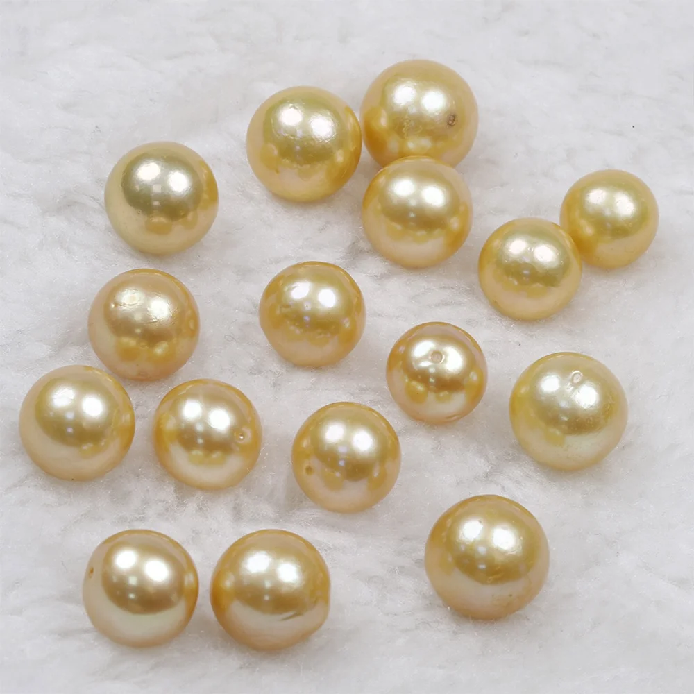 

Edison loose pearl 10-13mm AA grade dyed freshwater pearl Gold color high round shape no hole for jewelry