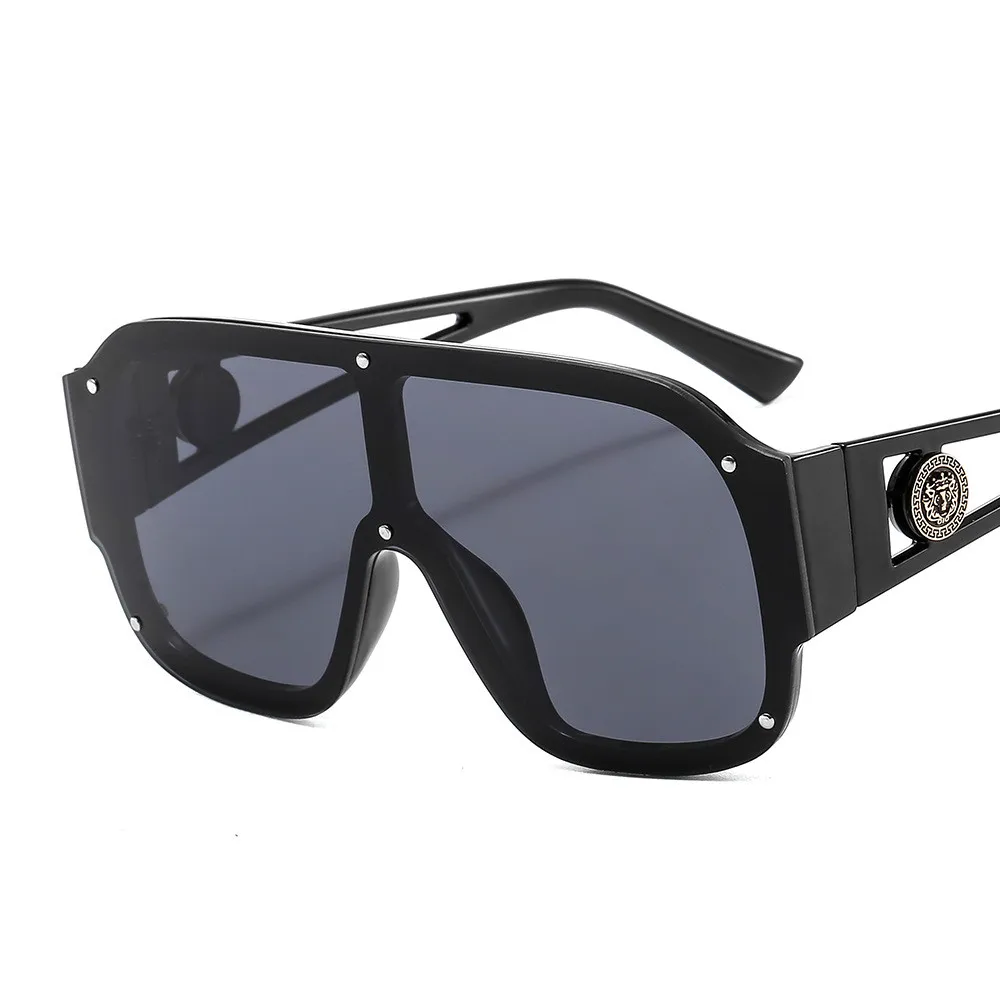 

GGJH6931 mono ocean color lenses lions heads metal accessories shades oversized sunglasses