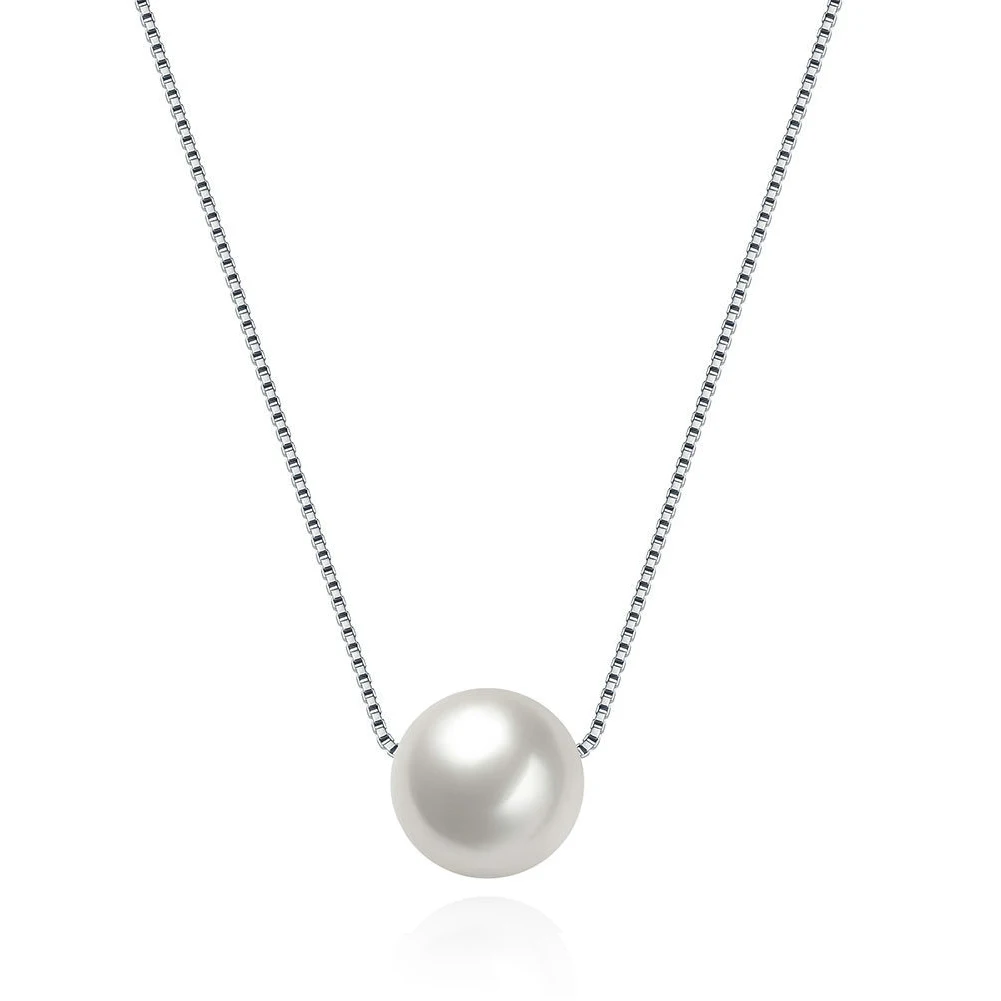 

Simple charm 925 silver pearl necklace women ladies elegent pearl necklaces for Mother's Day wholesale