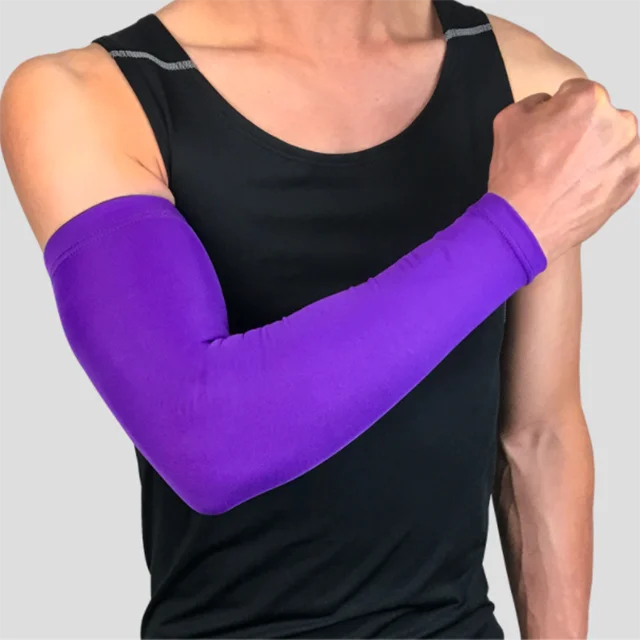 

Customized basketball sport compression slimming elbow arm sleeve with lowest price, Black, red, white, dark blue, purple, fluorescent green yellow,