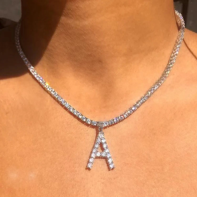 

Silver Gold Initial Necklace Handmade Dainty Personalized Letter Choker Necklace for Women, Gold silver