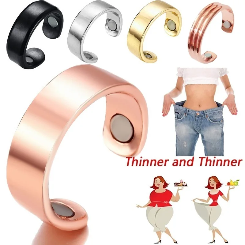 

Healthy Diabetes Jewelry Ring Adjustable Energy Fashion Rose Gold Magnet Ring, As picture