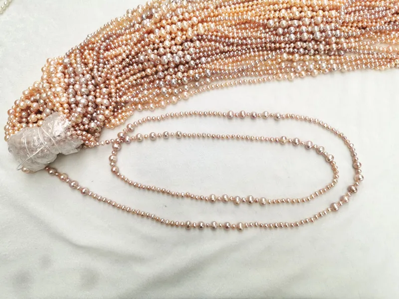 
Elegant Women Long White Cultured Pearl Necklace Freshwater Pearl Beaded Necklace 59 Inches 