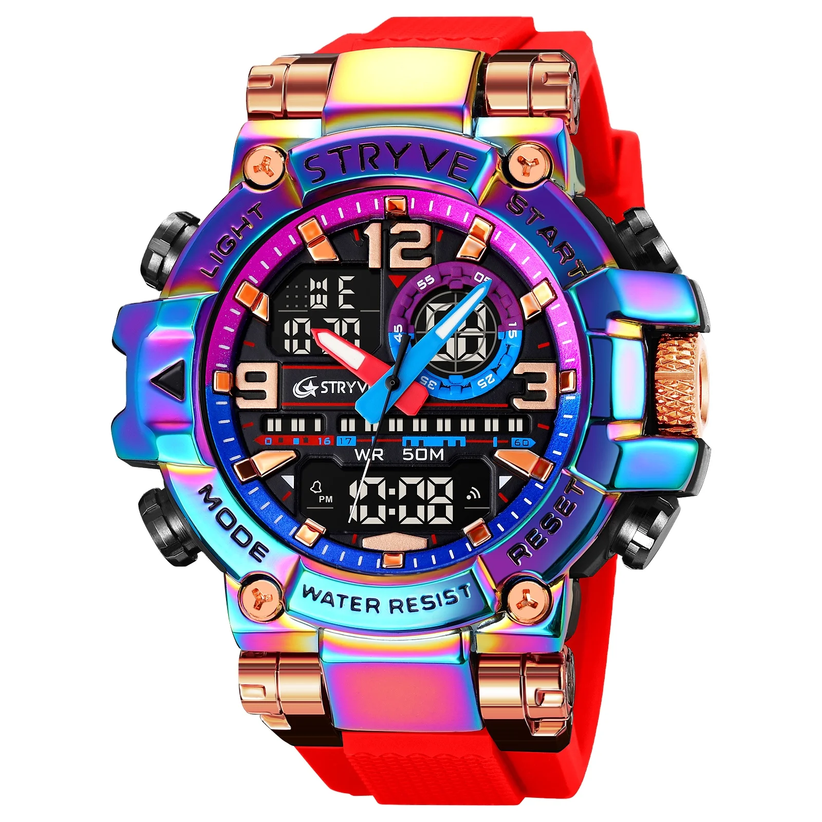 STRYVE Top Brand Men's Digital Watch Casual Sport Watch Luminous Waterproof and Other Multifunctional Student Watches