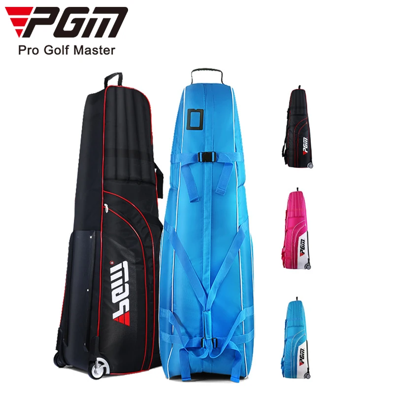 

PGM Waterproof Thicken Folding golf bags travel with the wheels, Blue/plum/black