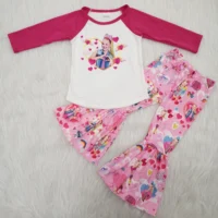 

Western Girls Clothes valentine's day Sets Kids Winter Fall Outfits Baby 2Pcs Cotton Clothing Sets