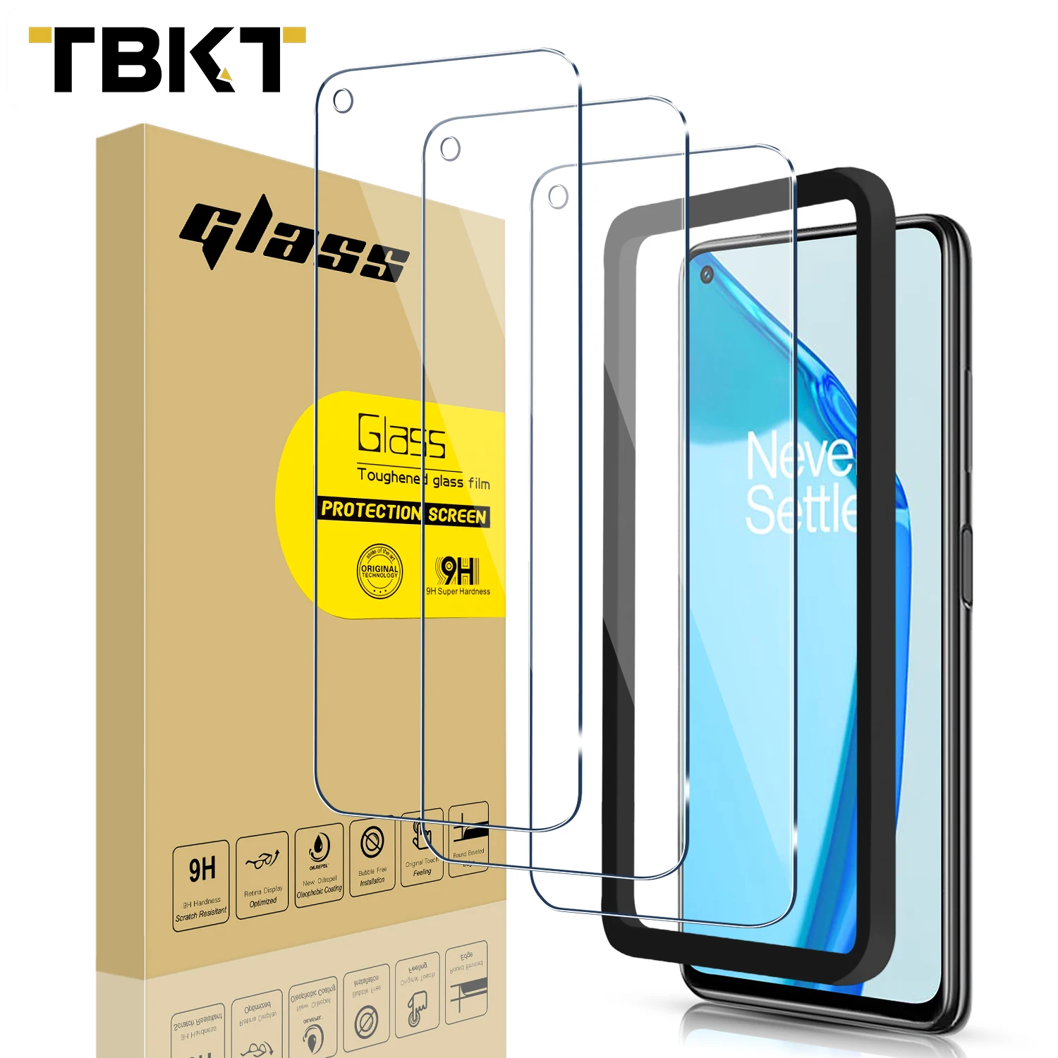 

2.5D Protective Glass for OnePlus 9R Mobile Phone 0.33mm Screen Protector 9h Tempered film Japan +AB Glue