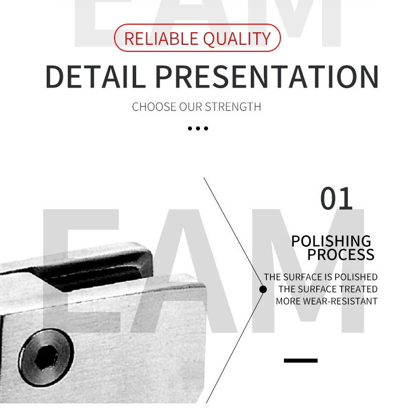 316 Stainless steel square glass clip High coupling clamping glass profile railing B004