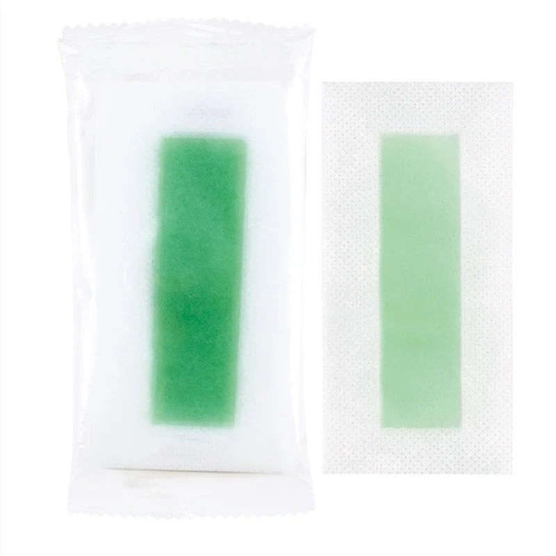 

High quality professional ready to use waxing strips for hair removal Factory Supply OEM cold wax strip, Green