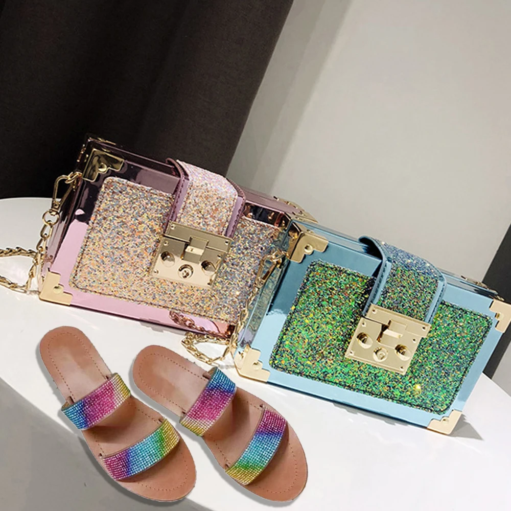 

2020 women shoes and matching bag set bags match ladies purses and handbags, 4 colors