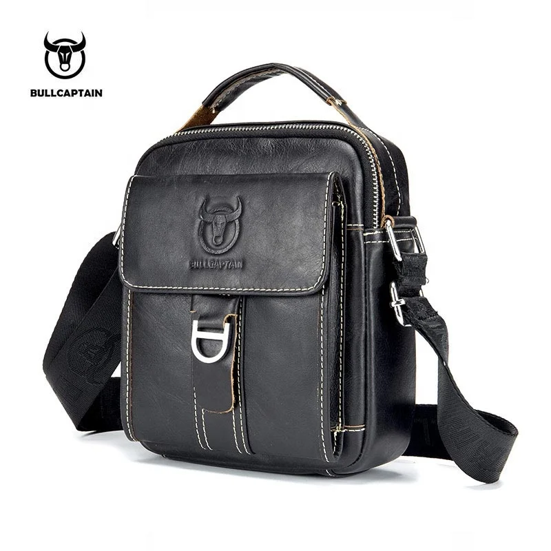 

BULLCAPTAIN Small Messenger Bag Leather Casual Multi-POCKET Wallet Handbag Crossbody Bag zb-038