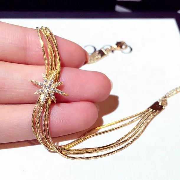 

New Fashion Korean charm Bracelets Fashion Jewelry gold color and silver color rhinestone Bracelets for Women, Customized color